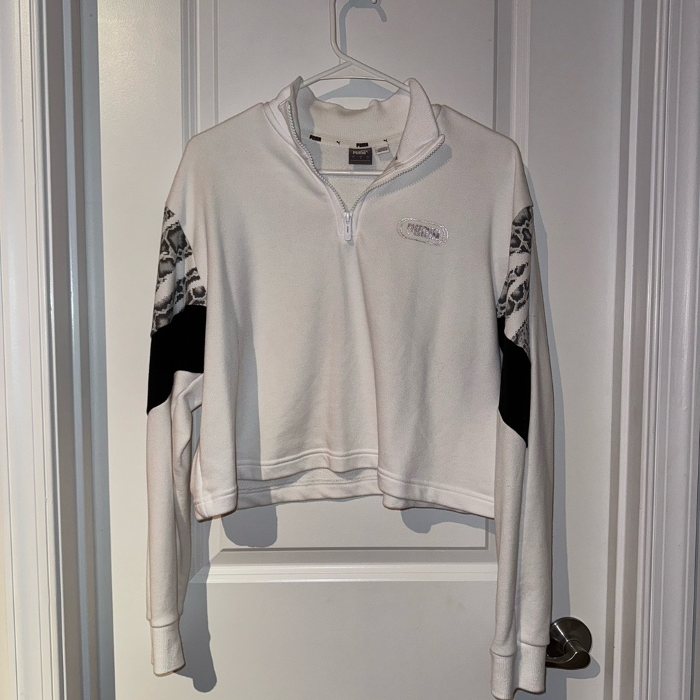 PUMA black and white quarter zip